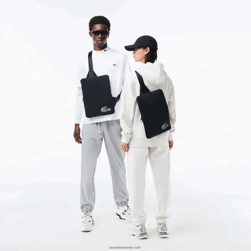 Lacoste crossbody bag av resirkulert fiber 4J4X0T1971 svart 000 kvinner