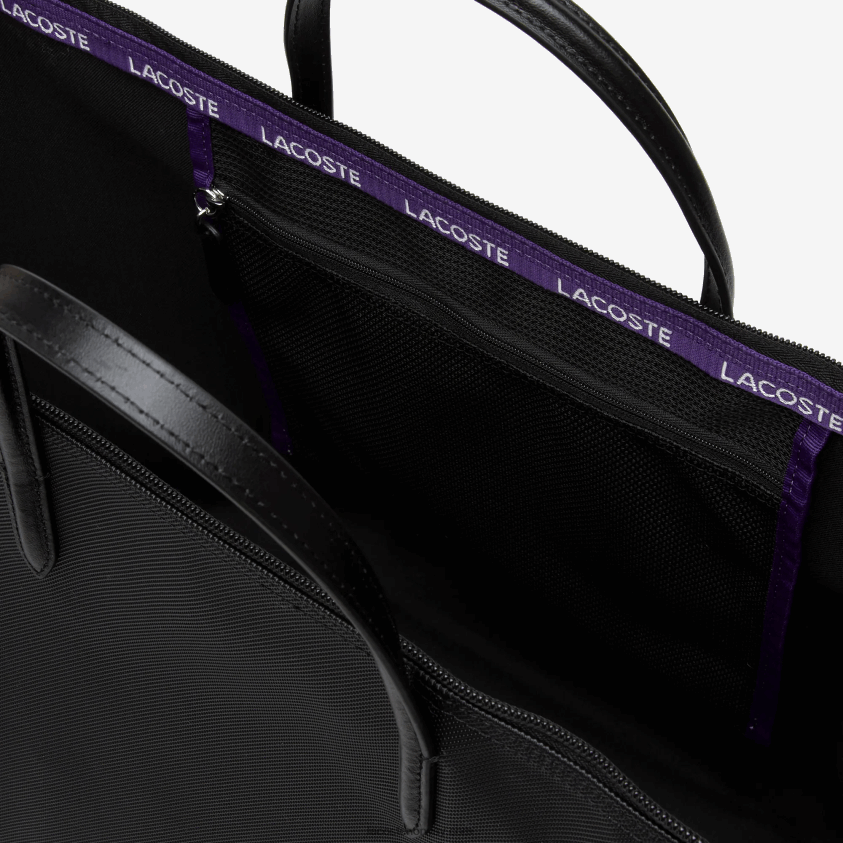Lacoste helgeveske med kontrast skulderreim 4J4X0T2823 noir samui k48 kvinner