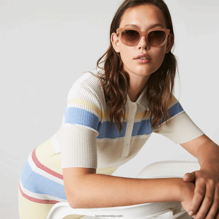 Lacoste ovale acetat-solbriller i krokoskinn 4J4X0T2919 steg 662 kvinner