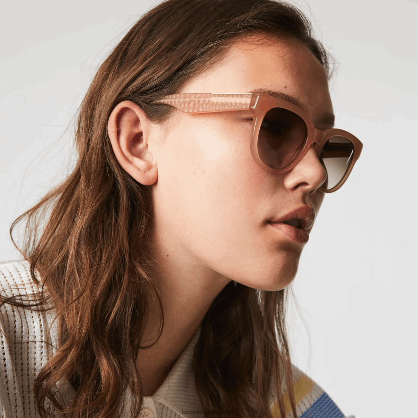 Lacoste ovale acetat-solbriller i krokoskinn 4J4X0T2919 steg 662 kvinner