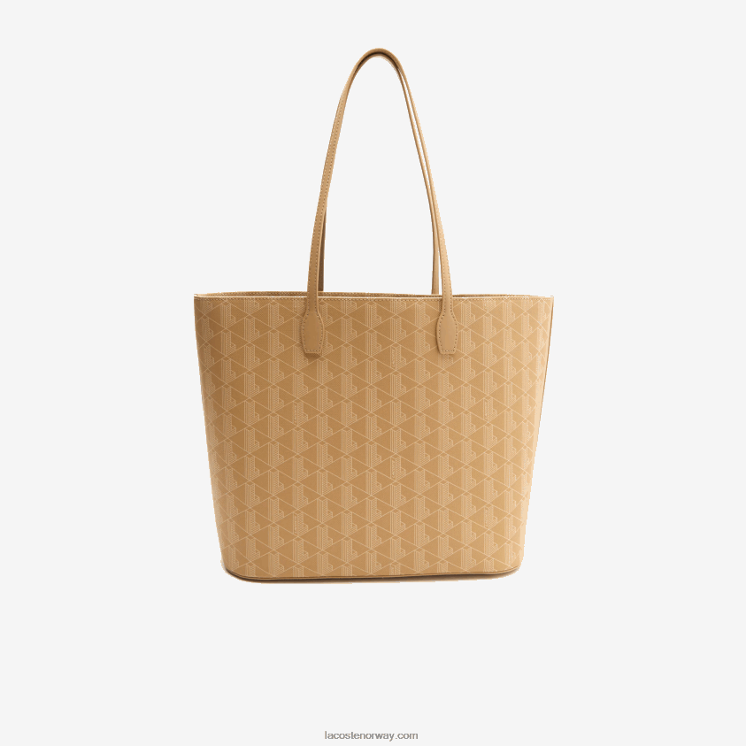 Lacoste veske med monogramtrykk 4J4X0T2786 viennois beige l01 kvinner
