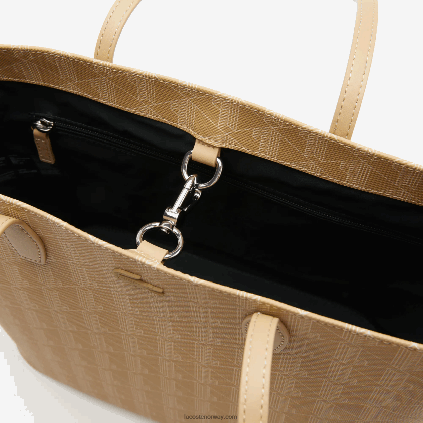 Lacoste veske med monogramtrykk 4J4X0T2786 viennois beige l01 kvinner