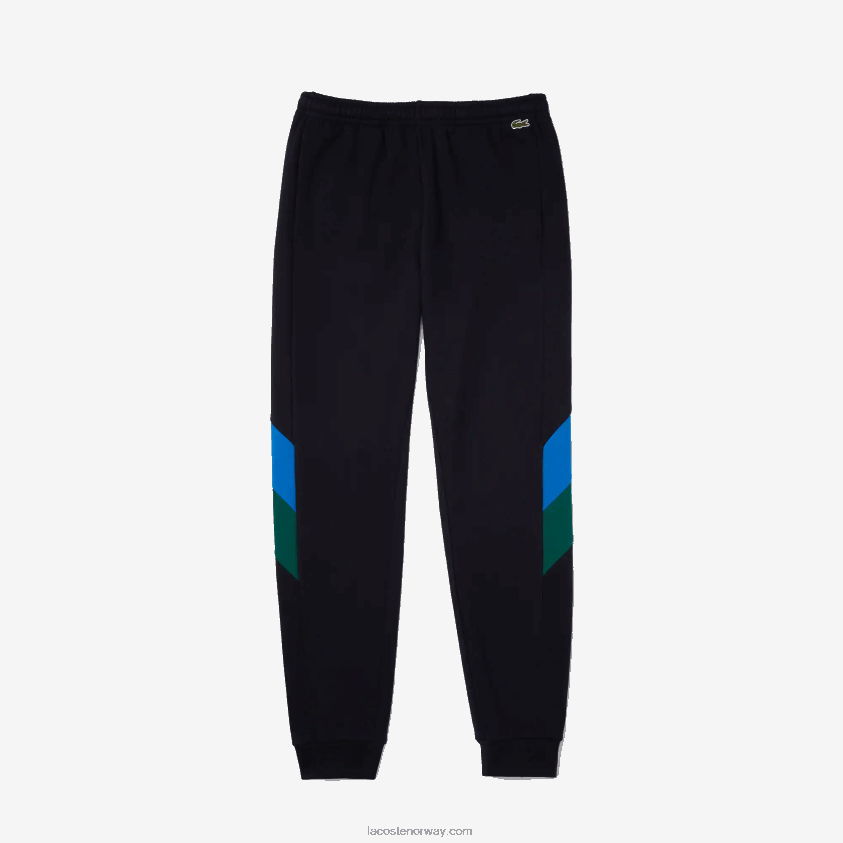 Lacoste colorblock-bånd joggebukser i bomullsfleece 4J4X0T1090 marineblå grønn 1fd menn