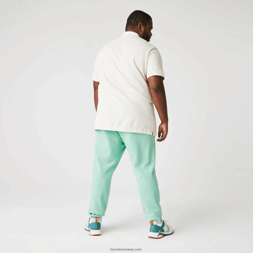 Lacoste signatur- og krokodilletrykk joggebukser i bomullsfleece 4J4X0T1066 grønn hcv menn
