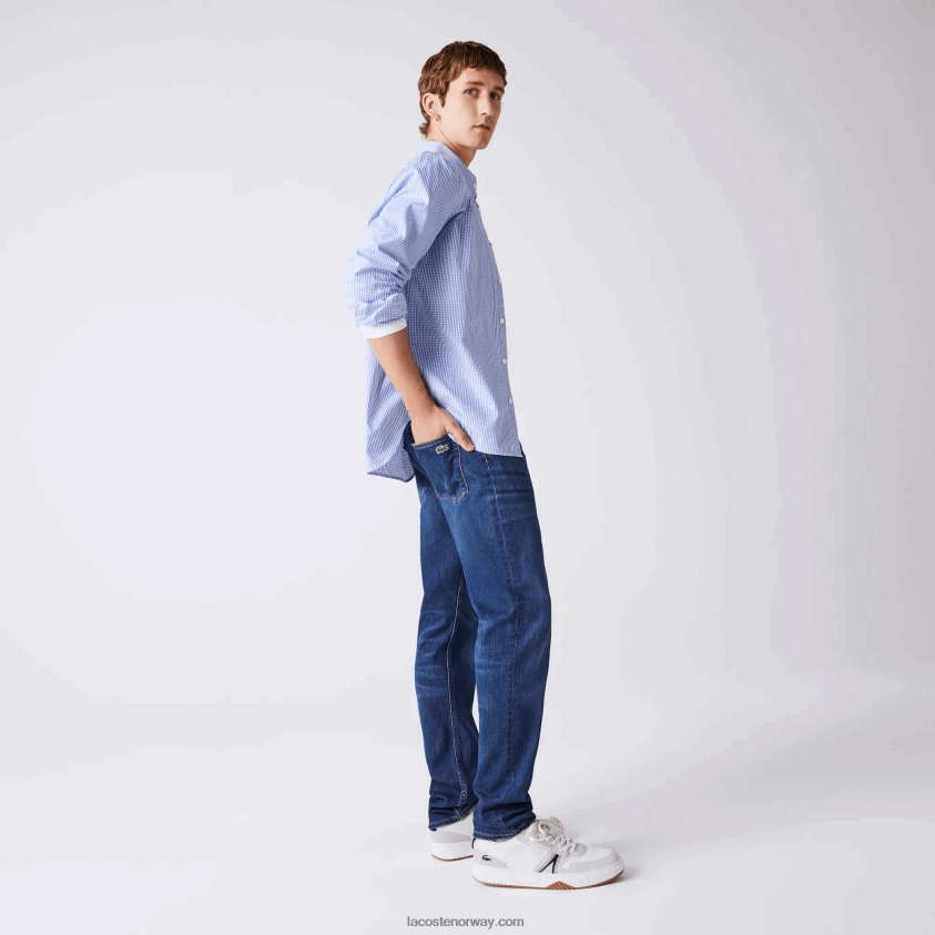 Lacoste slim fit denimbukser i stretchbomull 4J4X0T419 blå mk9 menn