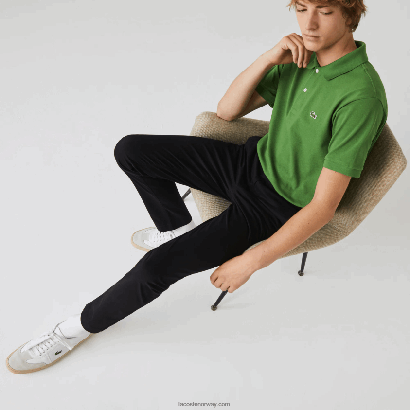 Lacoste slim fit stretch gabardinbukser 4J4X0T548 svart 031 menn