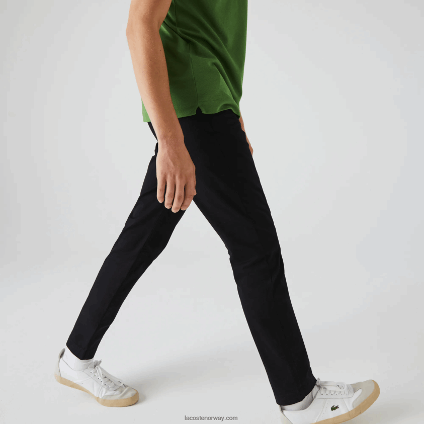 Lacoste slim fit stretch gabardinbukser 4J4X0T548 svart 031 menn
