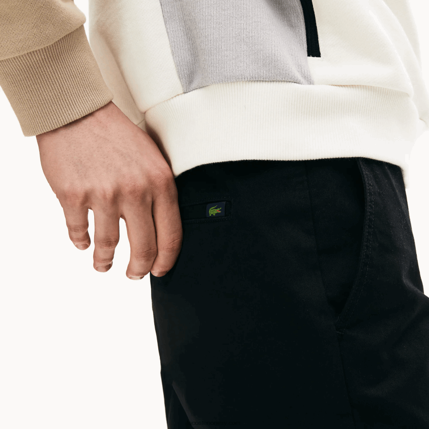 Lacoste slim fit stretch gabardinbukser 4J4X0T548 svart 031 menn