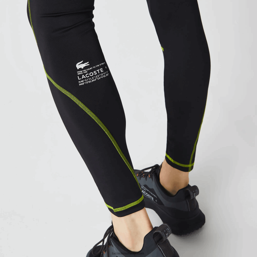 Lacoste sport termiske leggings 4J4X0T1112 svart gul 60r menn