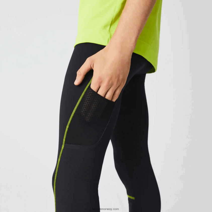 Lacoste sport termiske leggings 4J4X0T1112 svart gul 60r menn