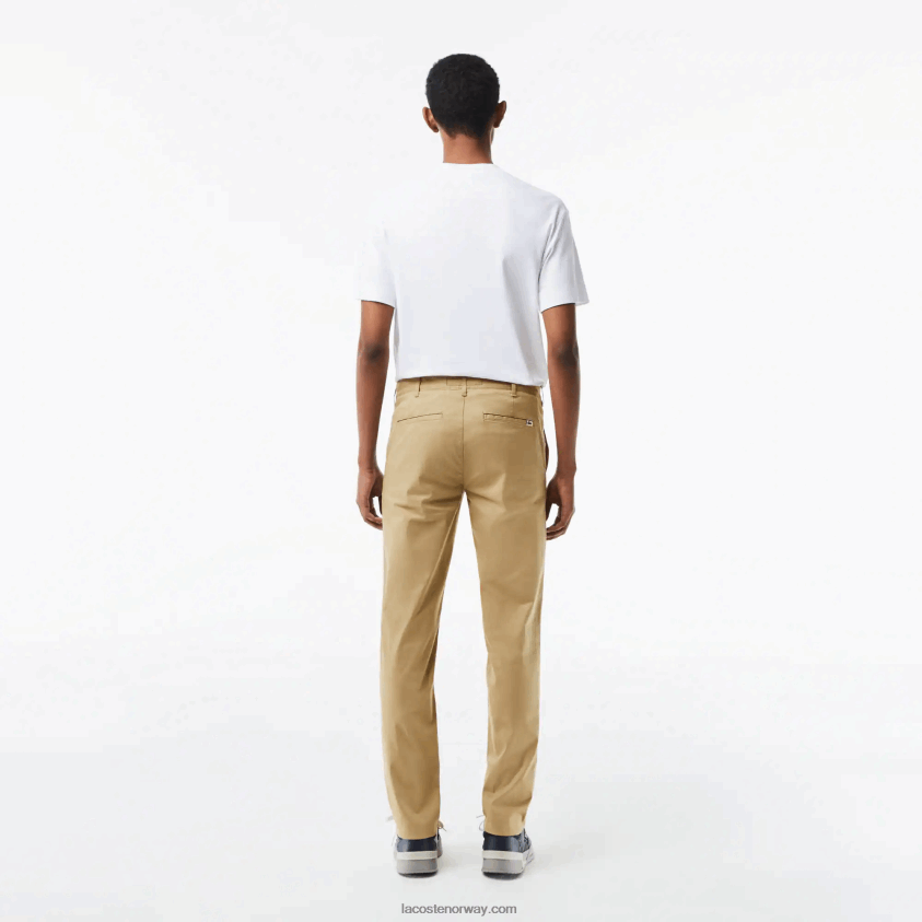 Lacoste chinos i bomull med slim passform 4J4X0T499 beige cb8 menn