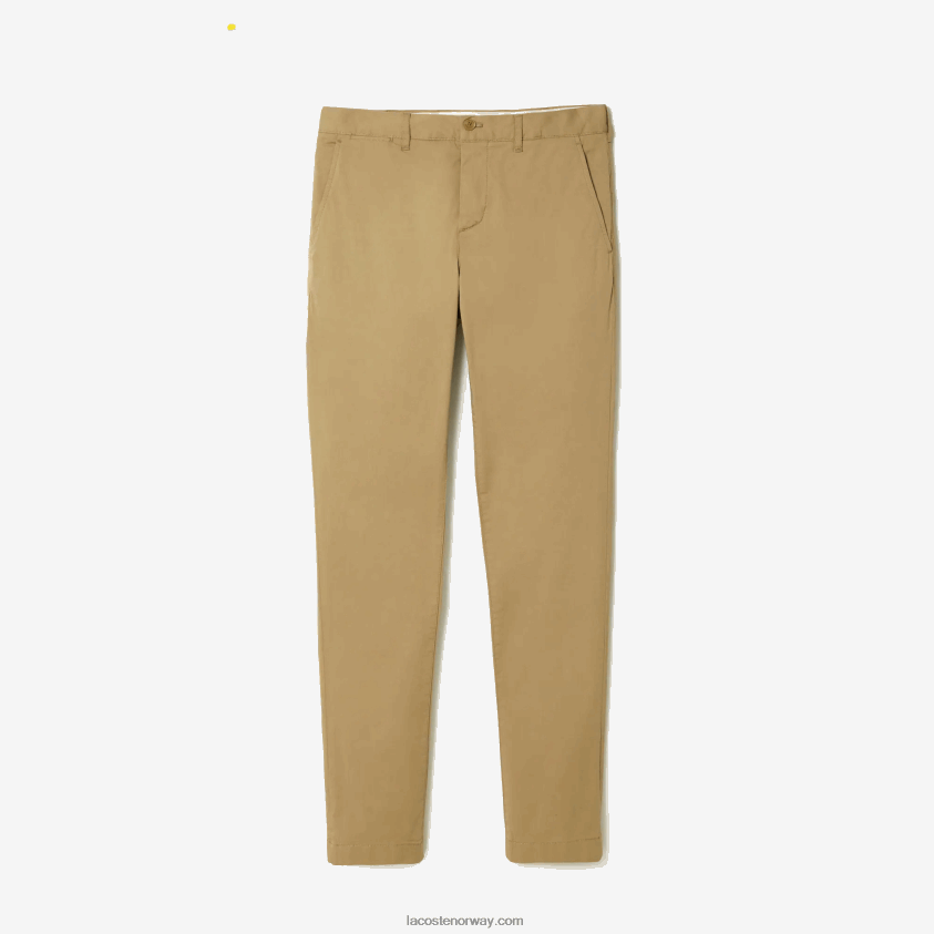 Lacoste chinos i bomull med slim passform 4J4X0T499 beige cb8 menn
