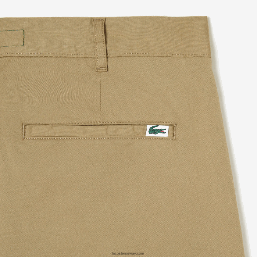 Lacoste chinos i bomull med slim passform 4J4X0T499 beige cb8 menn