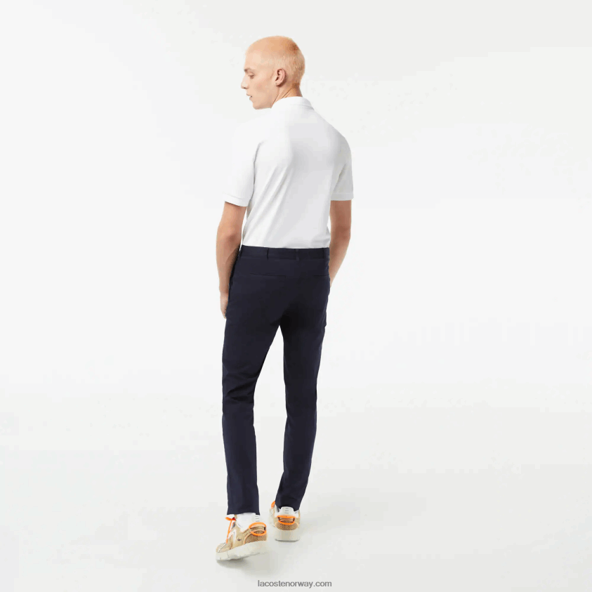 Lacoste chinos i bomull med slim passform 4J4X0T500 marineblå 166 menn
