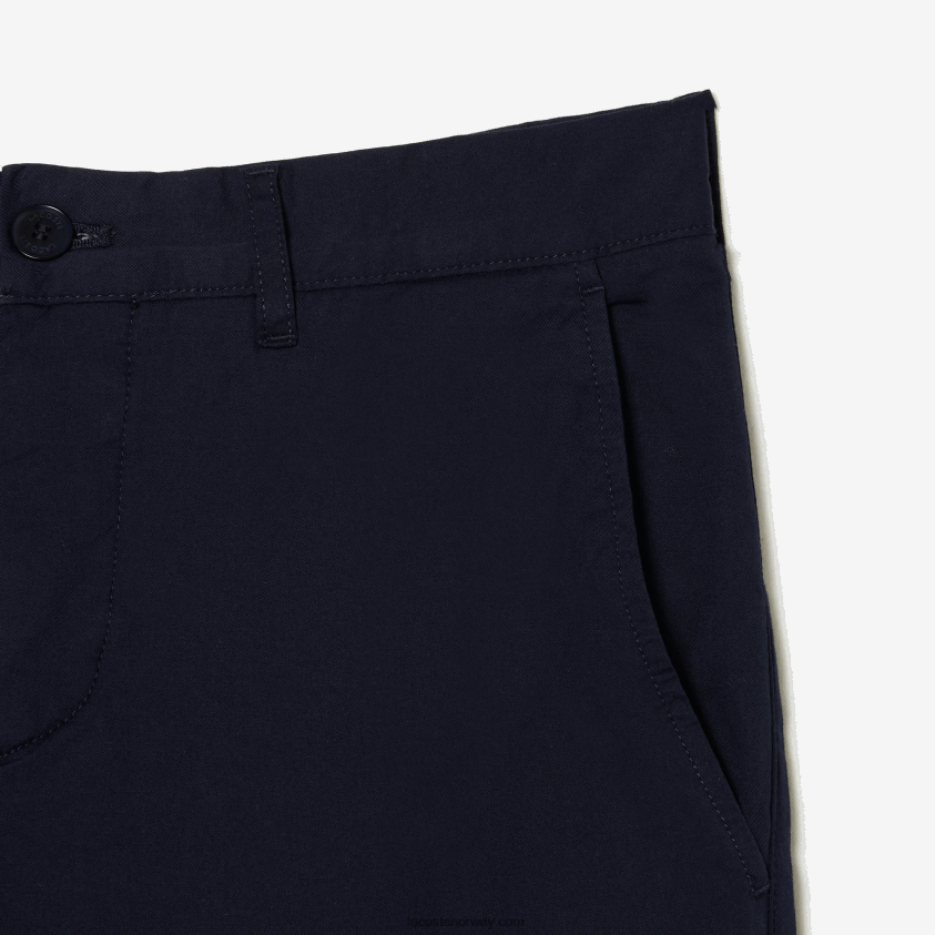 Lacoste chinos i bomull med slim passform 4J4X0T500 marineblå 166 menn