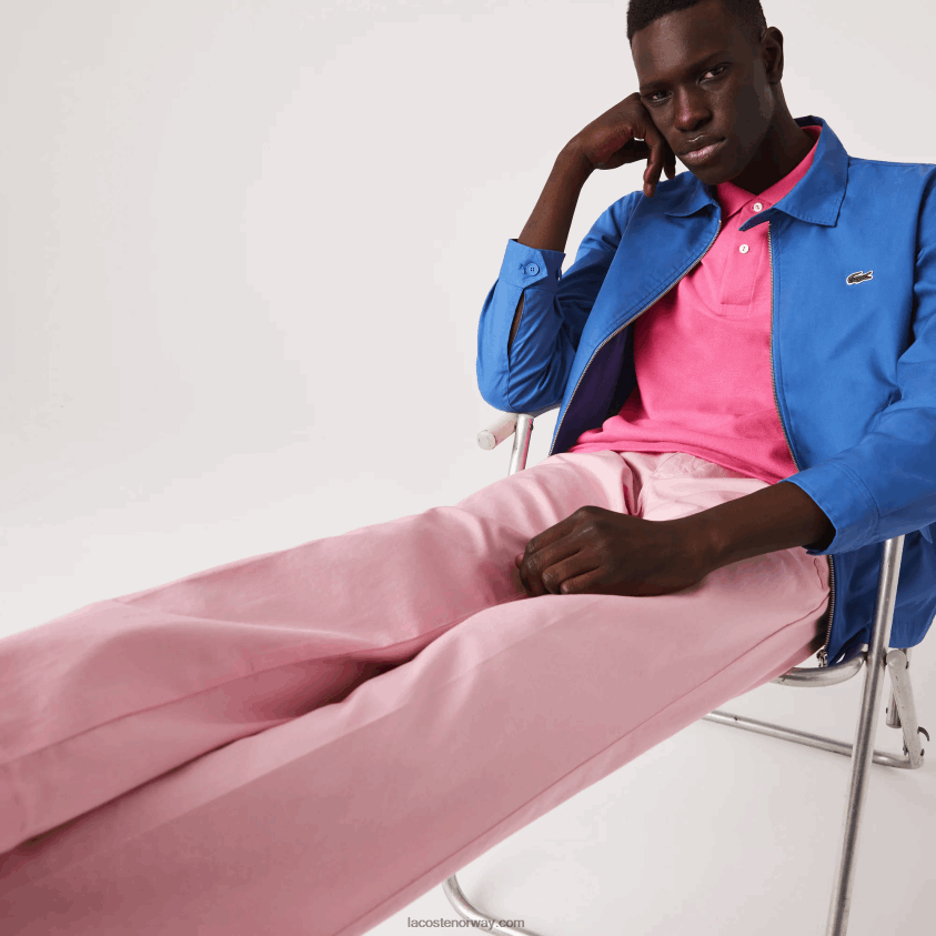 Lacoste levende chinos i økologisk bomull 4J4X0T1635 rosa 7sy menn