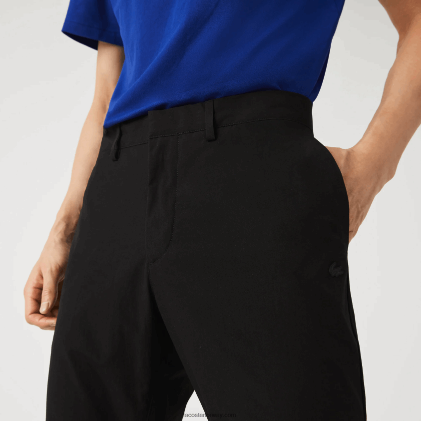 Lacoste slim fit lett vannavstøtende chinos 4J4X0T1588 svart 031 menn