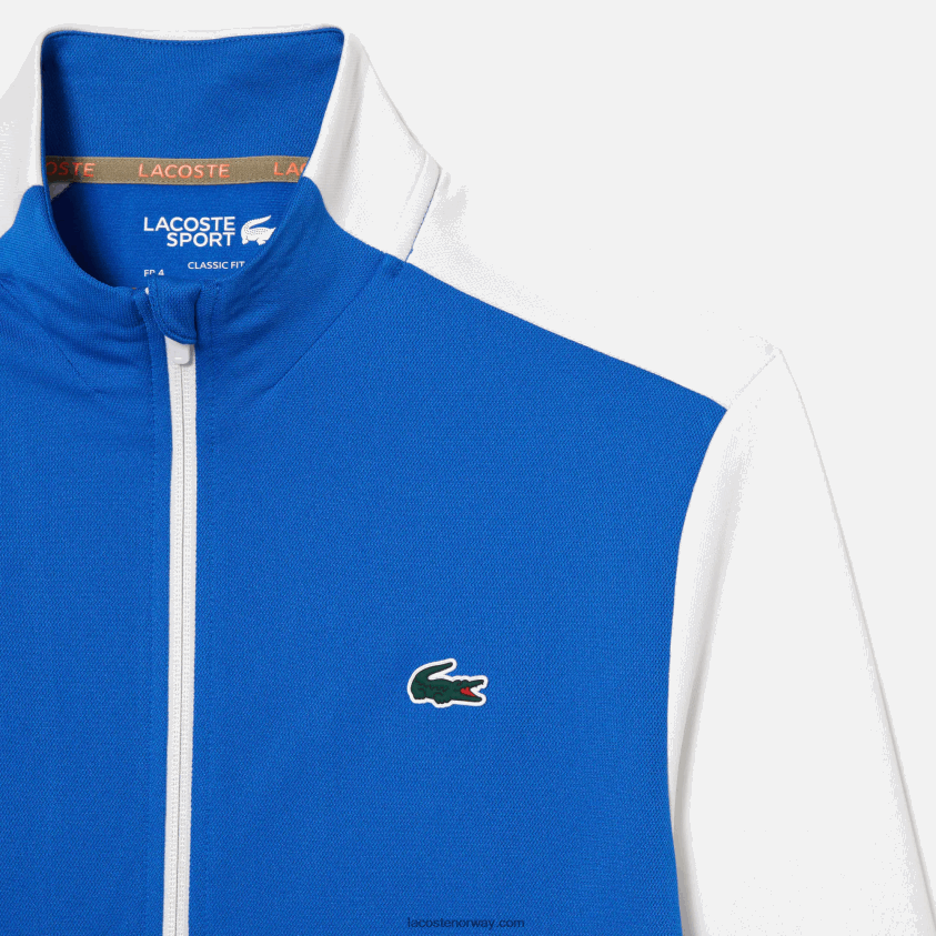 Lacoste Ripstop-genser med tennisglidelås 4J4X0T339 blå hvit blå ag1 menn