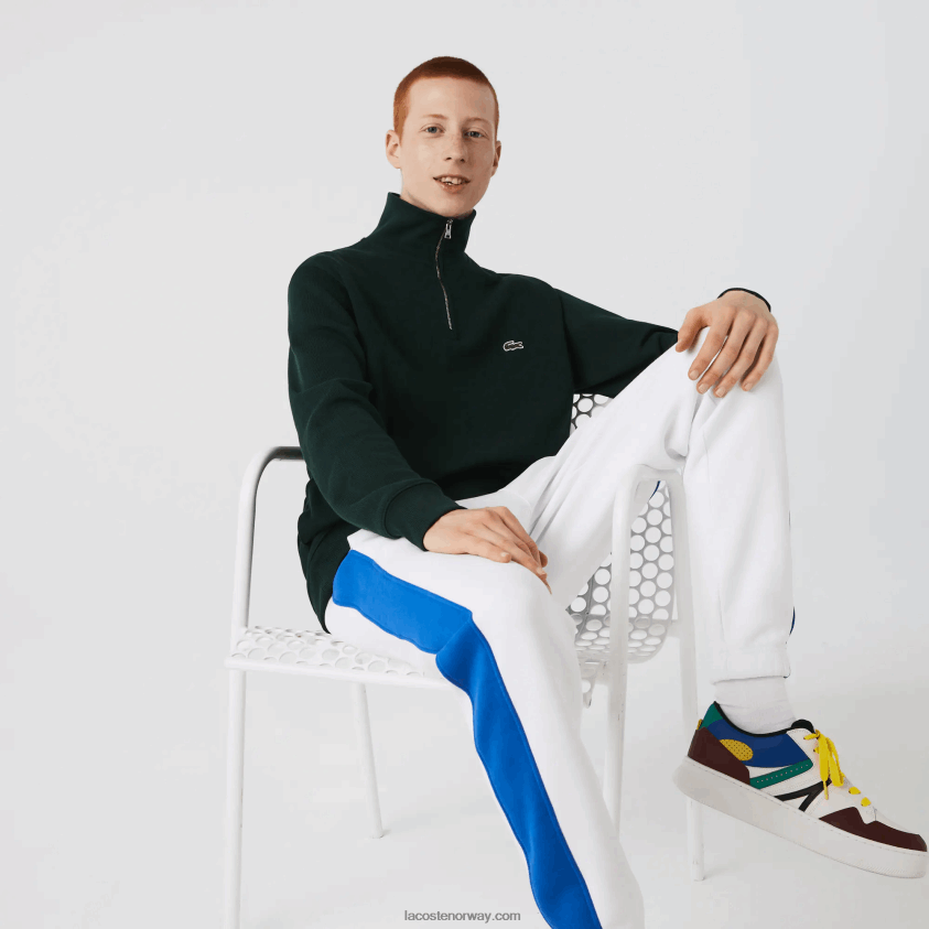 Lacoste bomullsgenser med glidelås i stående krage 4J4X0T953 grønn yzp menn