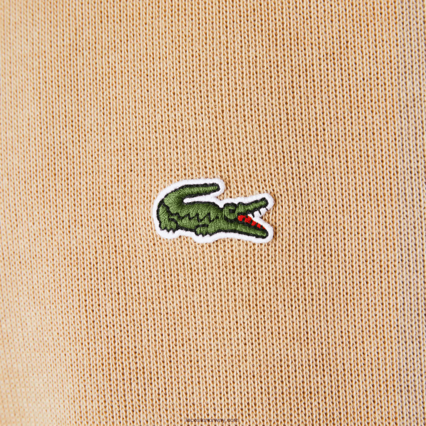 Lacoste bomullsgenser med glidelås i stående krage 4J4X0T957 beige 02s menn