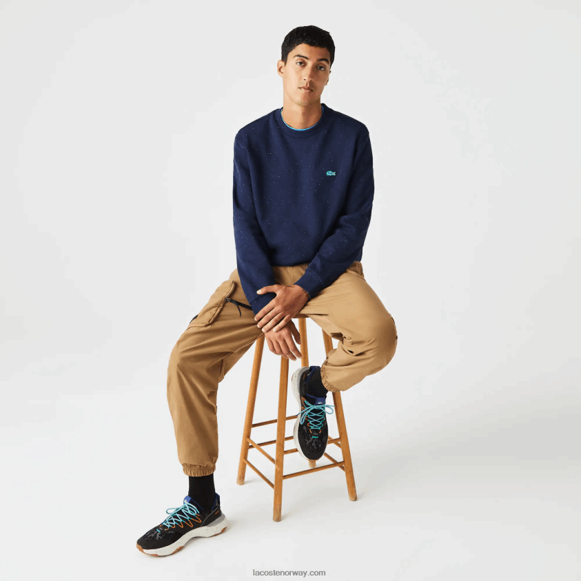 Lacoste fleecegenser med fleece i klassisk passform 4J4X0T965 marineblå 7cg menn