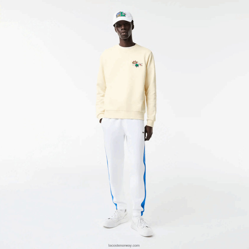 Lacoste genser i økologisk bomull 4J4X0T989 hvit xfj menn