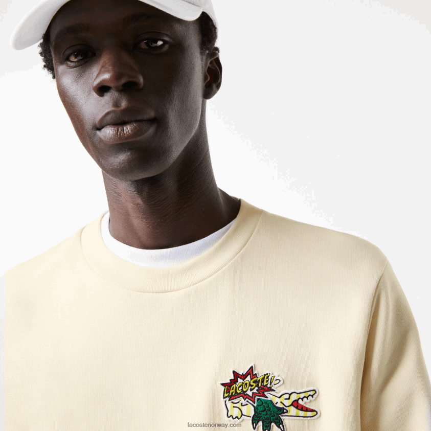 Lacoste genser i økologisk bomull 4J4X0T989 hvit xfj menn