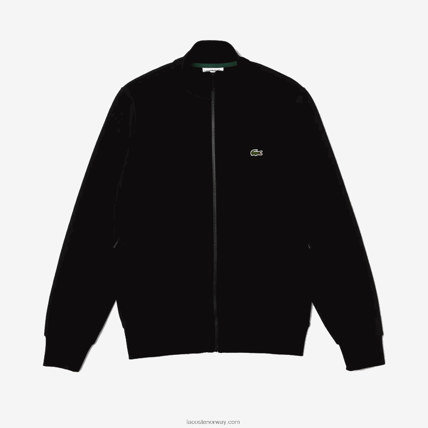 Lacoste genser med børstet fleece med glidelås i normal passform 4J4X0T1269 svart 031 menn