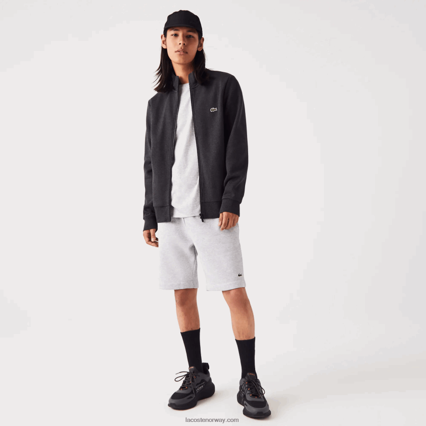 Lacoste genser med børstet fleece med glidelås i normal passform 4J4X0T1271 grå el6 menn