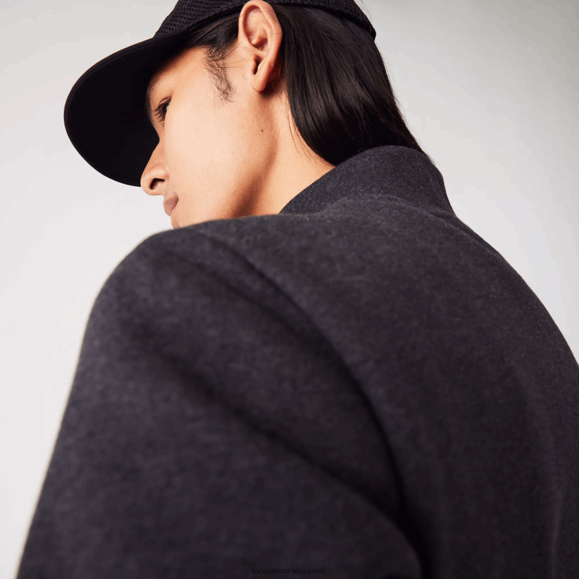 Lacoste genser med børstet fleece med glidelås i normal passform 4J4X0T1271 grå el6 menn