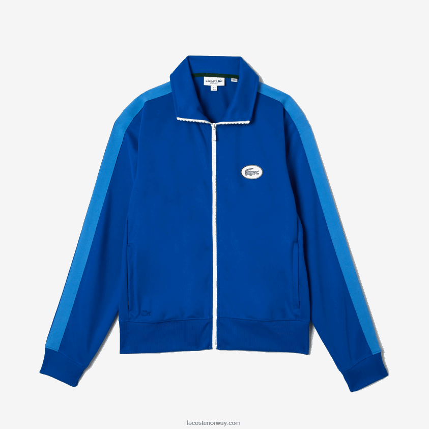 Lacoste genser med høy hals med vanlig passform med glidelås 4J4X0T1017 blå k1q menn