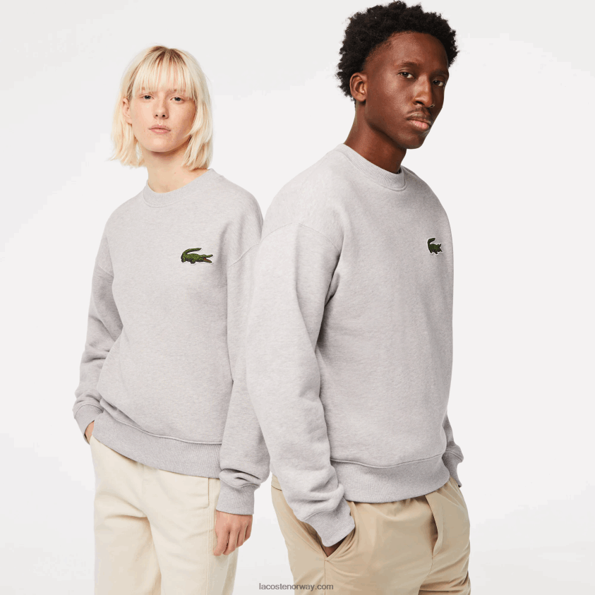 Lacoste genser med krokodillemerke med løs passform 4J4X0T323 grå kine cca menn