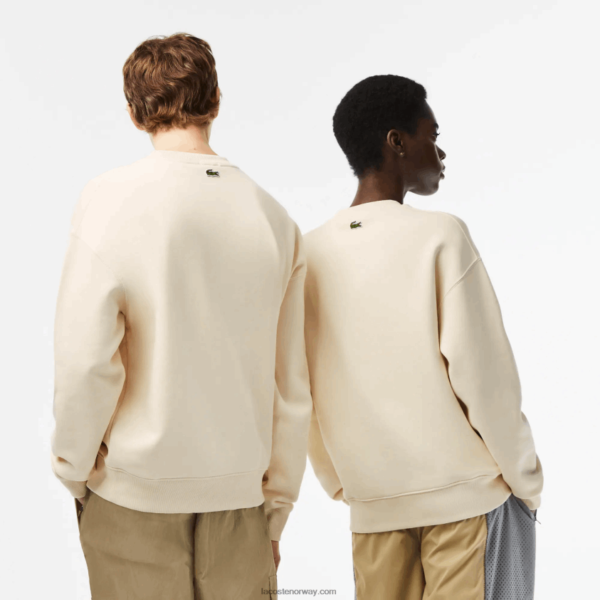 Lacoste genser med krokodillemerke med løs passform 4J4X0T324 hvit xfj menn