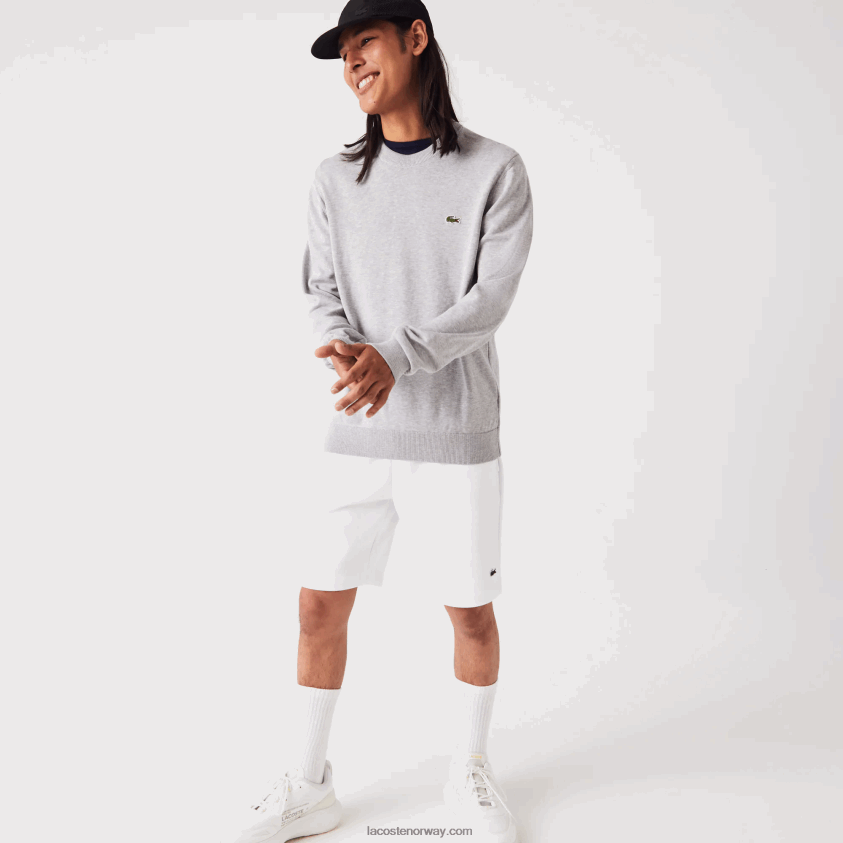 Lacoste genser med rund hals i økologisk bomull 4J4X0T1452 grå kine cca menn
