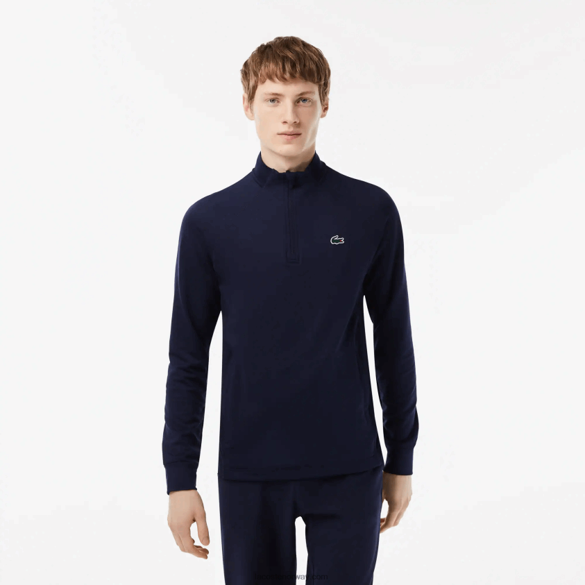 Lacoste golfgenser med innfelt rund hals 4J4X0T313 marineblå 423 menn