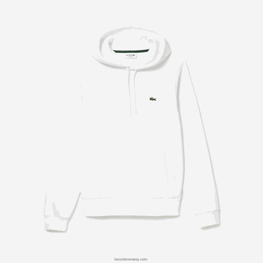 Lacoste hettegenser i økologisk bomull 4J4X0T265 hvit 001 menn