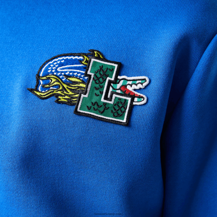 Lacoste hettegenser med komisk effekttrykk 4J4X0T1134 blå k1q menn