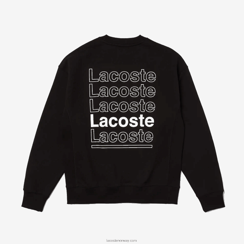 Lacoste live løs passform fleecegenser med rund hals 4J4X0T1197 svart 031 menn