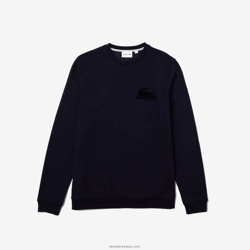 Lacoste lounge sweatshirt i bomullsfleece 4J4X0T1388 marineblå 423 menn