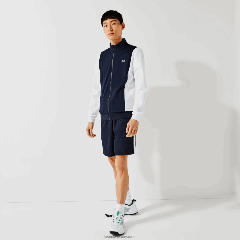 Lacoste sport genser med glidelås 4J4X0T1205 hvit marineblå r20 menn