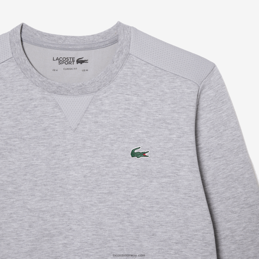 Lacoste sportsgenser med meshpaneler 4J4X0T1062 chine lys grå 9ya menn