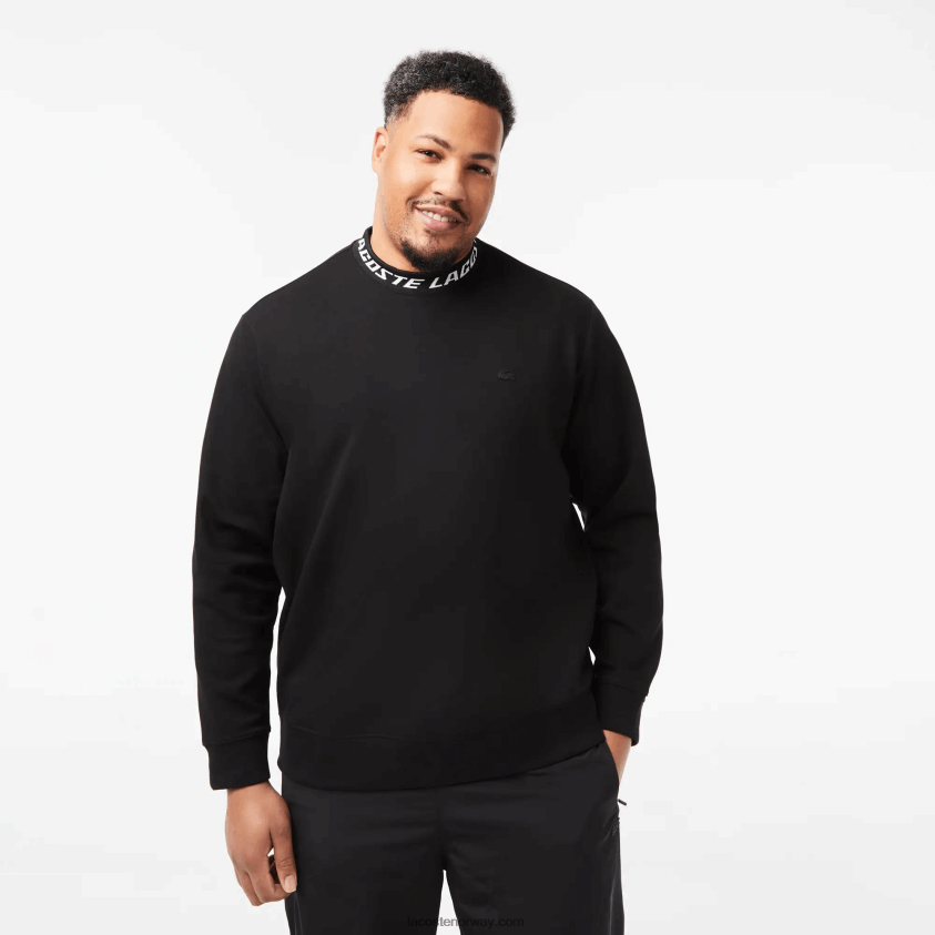Lacoste sweatshirt med logokrage 4J4X0T358 svart 031 menn