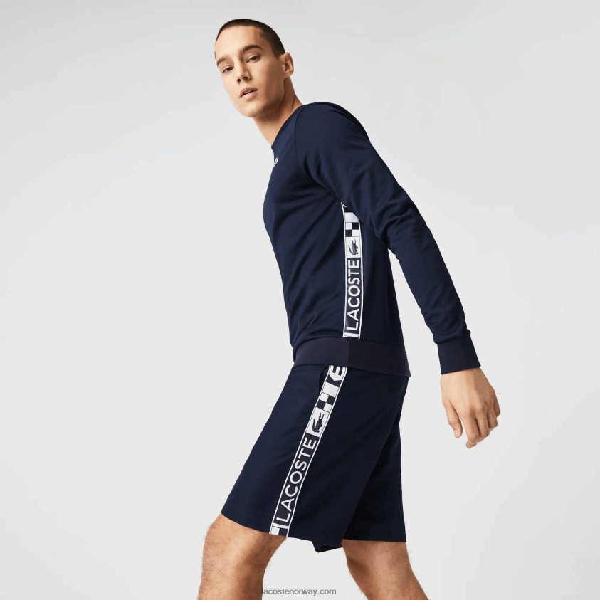 Lacoste tennisgenser med sportstrykk 4J4X0T1055 marineblå 166 menn