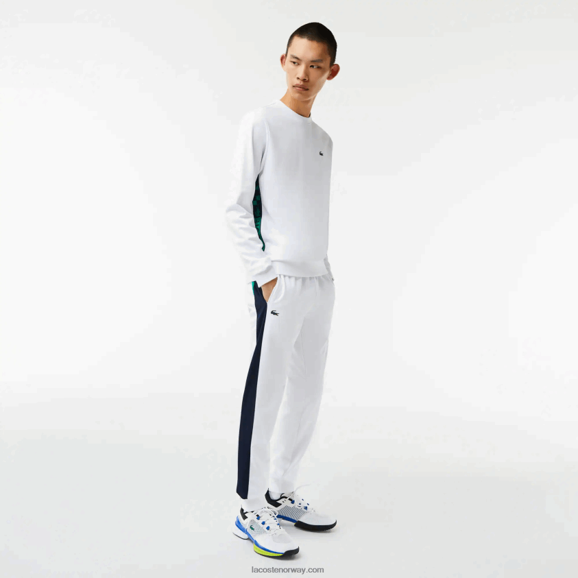 Lacoste tennisgenser med sportstrykk 4J4X0T1056 hvit 001 menn