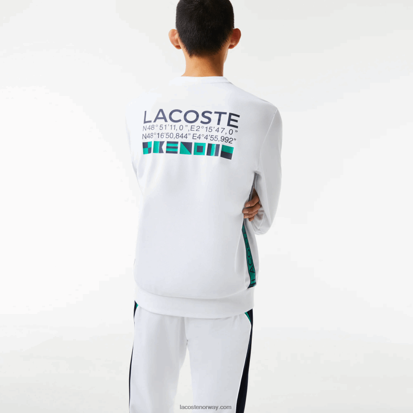 Lacoste tennisgenser med sportstrykk 4J4X0T1056 hvit 001 menn
