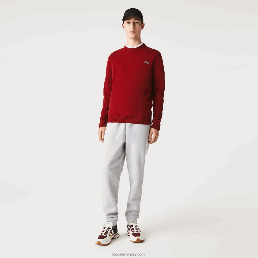 Lacoste ullgenser med rund hals 4J4X0T1408 bordeaux 476 menn
