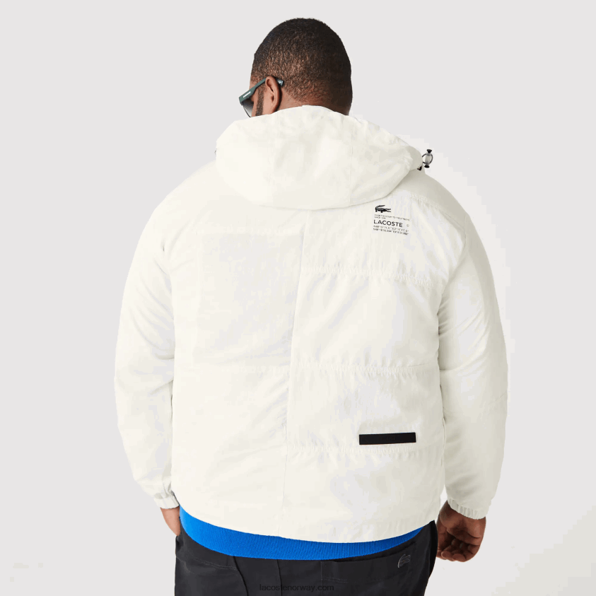 Lacoste jakke med patchworkeffekt 4J4X0T1249 hvit b5l menn
