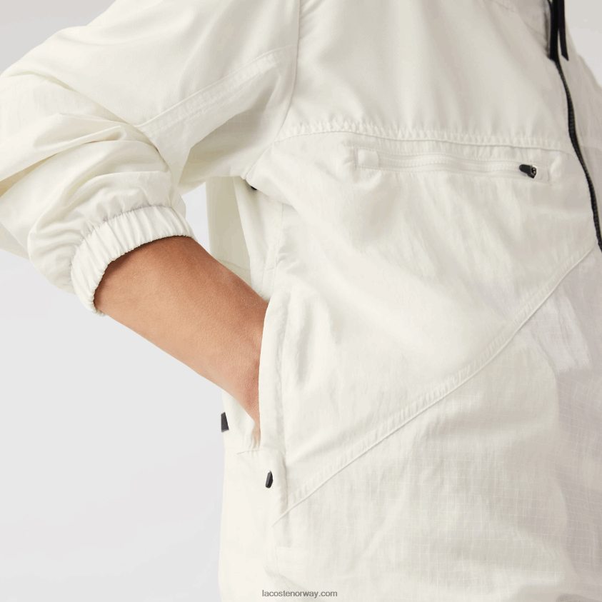 Lacoste jakke med patchworkeffekt 4J4X0T1249 hvit b5l menn