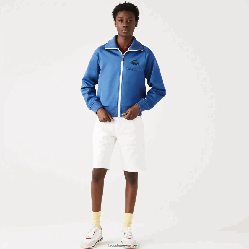 Lacoste krokodillejakke med stående krage med glidelås 4J4X0T1203 blå hn8 menn
