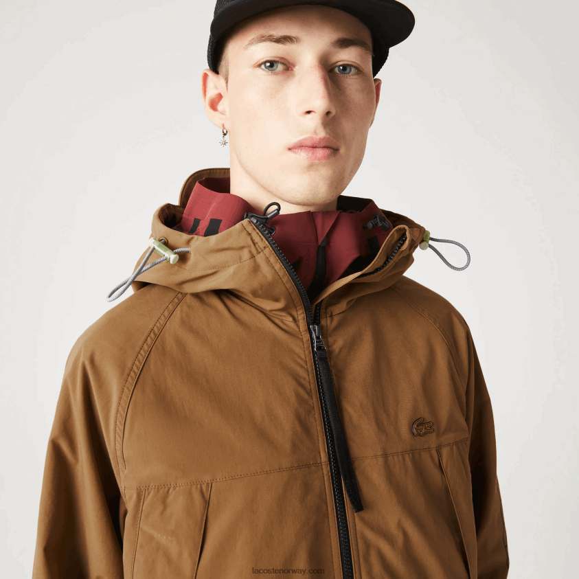 Lacoste merket twilljakke 4J4X0T1293 brun z0w menn